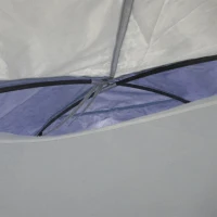 Outsunny Cort de camping 3/4 persoane în formă de dom ușor ventilat cu uși cu fermoar 320 x 240 x 130 cm bleu foncé gri deschis(m-5)