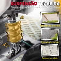 AIYAPLAY Mota Elétrica para Crianças com Bateria 12V Música Velocidade 2,4-5 km/h e Rodas Auxiliares 107x56x70 cm Vermelho(m-8)