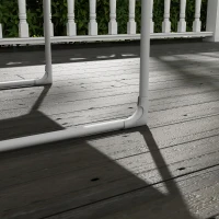 Outsunny Fotoliu de grădină fauteuil de exterior cu pernă cadru din oțel pentru balcon, terasă, grădină bej(m-5)