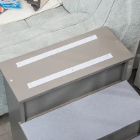 PawHut Scara pentru animale de companie, pentru câini/pisici, 4 trepte, Pluș scurt, până la 30 kg, 40 x 59 x 54,2 cm, Gri(m-4)