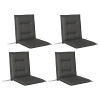 Outsunny Set de 4 perne de scaun 108 x 50 x 5 cm, perne de scaun cu curele pentru interior și exterior, gri închis(m-1)