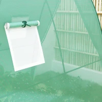 Outsunny Sera cu Arc, Saci de nisip și Acoperiș din Plastic, 2 Uși Glisante, Ferestre din Plasă, portabil, 1,8 x 1,8 x 2 m, Verde(m-4)