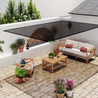 Outsunny Voal de umbră rectangular 3 x 2 m voal de umbră cu protecție UV pentru terasă balcon exterior balcon, negru(m-3)