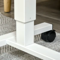 HOMCOM Birou reglabil în înălțime cu 4 roți tip C 65 cm x 48 cm x 70-110 cm, Natură + Alb(m-4)