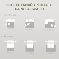 HOMCOM Alfombra Salón 230x160 cm Pelo Corto Estilo Moderno Base Antideslizante Tejida a Máquina Crema(m-6)