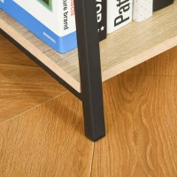 HOMCOM Bibliotecă bibliotecă de stil industrial înclinat 5 Niveluri 70L x 35l x 150H cm Culoare lemn stejar deschis Negru(m-5)