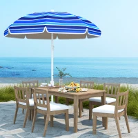 Outsunny Umbrelă de plajă Ø 1,8 m mare umbrelă inclinabilă pliabilă protecție solară UPF50+ ușoară geantă de transport multicolor(m-4)