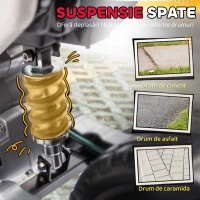 AIYAPLAY Motocicletă Electrică pentru Copii 3-6 Ani cu 2 Motoare și Accelerație Manuală, 2,4-5km/h, 107x56x70 cm, Roșu(m-8)