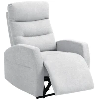 HOMCOM Fotoliu relaxant reglabil cu suport pentru picioare, fotoliu tapițat modern, Gri deschis(m-1)