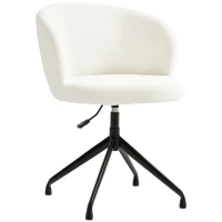 HOMCOM Fotoliu de birou ergonomic siège pivotant înălțime reglabilă capacitate 120 kg acoperire din țesătură de buclă crem(m-1)