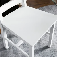 HOMCOM Set de 2 scaune de sufragerie din lemn masiv de pin scaune de bucătărie cu spătar lamele spirit rustic alb(m-4)