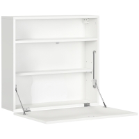 HOMCOM Birou suspendat birou de perete cu tavă pliabilă și 3 compartimente - 64 x 20 x 60 cm - alb