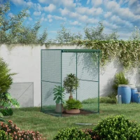 Outsunny Jaula de Cultivo para Plantas 120x120x180 cm cu Ușă Enrollabilă și Structură din Oțel pentru Grădină Terrasă Culoare Verde(m-2)