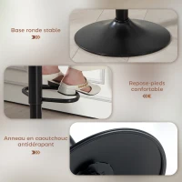 HOMCOM Set de 2 scaune de bar formă de cochilie, spătar, înălțime reglabilă și suport pentru picioare, cadru din oțel, maro(m-4)