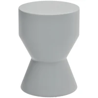 Outsunny Scaun de gradina din ceramica, suport 120kg Ø33 x 45,5 cm rezistent la intemperii, cu design de clepsidra, Gri deschis(m-1)