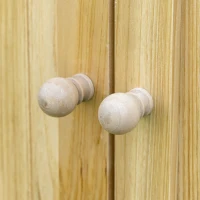 Outsunny Dulap de grădină din lemn masiv cu tavă metalică galvanizată, 80 x 45 x 92 cm, lemn natural(m-4)