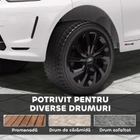 AIYAPLAY Mașină Electrică pentru Copii 3-6 Ani cu Telecomandă, Centură, Muzică, Claxon și Faruri, 106x65.5x51 cm, Alb(m-8)