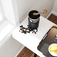 HOMCOM Set de masă de bar cu taburete, abatere pliabilă, casete pentru vin, suport pahare, rafturi și suporturi pentru picioare, alb(m-4)