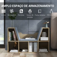 HOMCOM Estante para Livros com Banco Integrado e 6 Cubos Estante Infantil com Assento 102x30x61 cm Madeira e Cinzento(m-4)