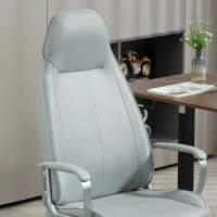 HOMCOM Fotoliu birou fauteuil de birou înălțime reglabilă funcție de balans cu rotile pivotante 68 x 65 x 119-128,5 cm gri(m-5)