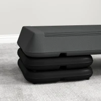 SPORTNOW Stepper aerobic fitness înălțime reglabilă 3 nivele 10/15/20 cm suprafață antiderapantă plastic, gri(m-4)