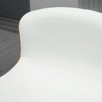 HOMCOM Set de 2 Taburet de Bar Design Contemporan Înălțime scaun reglabilă 64-85 cm rotativ 360° acoperire sintetică Crem Imitație Lemn(m-4)