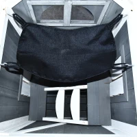 PawHut Casa pentru pisici cu pat sau litieră pentru pisici, dulap pentru pisici, toaletă pentru pisici în interior, lemn de brad, acoperiș de asfalt, Gri, 59 x 55 x 109 cm(m-4)