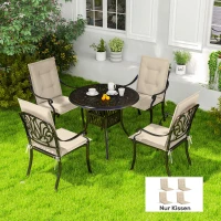 Outsunny Set 4 perne de scaun 108 x 50 x 5 cm cu curele, pernă de șezut pentru interior și exterior, Bej(m-2)