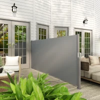 Outsunny Parasolar lateral extensibil opac cu suport de perete Acoperire 300x140cm Gri inchis(m-4)