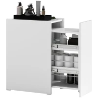 HOMCOM Mobilier de baie compact și îngust cu sertar pe role, 3 compartimente, 47 x 30 x 66,5 cm, alb(m-6)
