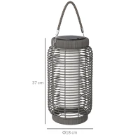 Outsunny Lampă solară de exterior, rășină imitată, LED, oțel, pornire/oprire automată, gri.(m-3)