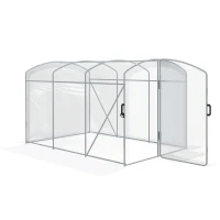 Outsunny Solariu de tunel, acoperit cu folie transparentă, cadru de oțel galvanizat, 3 x 2 x 2m(m-1)