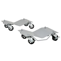DURHAND Cărucioare de manipulare pentru mașini set de 2 cărucioare cu roți pentru mutarea mașinii 40,5 x 30 x 13,5 cm gri(m-6)