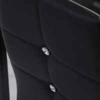 HOMCOM Joc de 6 Scaune de Dining Tapitate în PU cu Spătar Înalt cu Butoane și Picioare de Oțel Design Modern Negru(m-5)