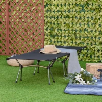 Outsunny Pat pliant de camping, înălțime reglabilă, capacitate 150 kg, 190 x 65 x 38 cm, cu geantă de transport, negru(m-2)