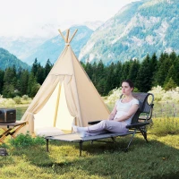 Outsunny Șezlong de grădină pliabil cu spătar reglabil în 4 poziții, și pernă suport cap 72L x 194l x 31H cm Gri(m-4)