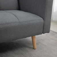 HOMCOM 2 in 1 Canapea cu functie de pat 205 x 88 cm Canapea cu Scaun, Aspect de ln Gri(m-4)