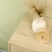 HOMCOM Bufet joasă de stil boem cu dulap 2 uși ratan țesut raft ajustabil în înălțime 80 x 40 x 80 cm natural(m-4)