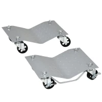 DURHAND Cărucioare de manipulare pentru mașini set de 2 cărucioare cu roți pentru mutarea mașinii 40,5 x 30 x 13,5 cm gri(m-5)
