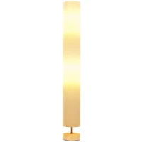 HOMCOM Lampadar de coloana din in pentru sufragerie cu comutator pe picior, 2 x soclu E27, 120 cm, bej(m-6)