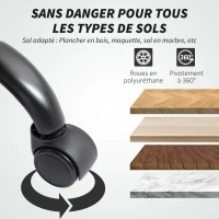 HOMCOM Scaun de birou cu brațe rabatabile, scaun de birou ergonomic, înălțime reglabilă, funcție de balans, negru(m-4)