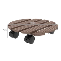 Outsunny Lot de 4 suporturi rotunde Ø30 cm pentru plante suport pentru ghivece cu roți, interior și exterior(m-3)