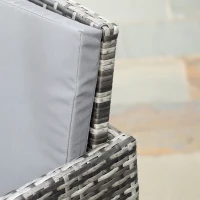 Outsunny Polyrattan Sitzgruppe pentru 4 persoane Essgruppe Gartenset Garnitur cu Pernă, Gri(m-4)