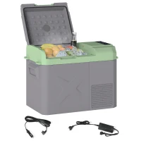 Outsunny Frigider portabil electric 24,2L, 12V-220V, -20℃ până la +20℃, cu ecran și lumină LED, 60,2x33,4x41,4 cm, gri(m-1)