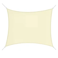 Outsunny Voal de umbră din material pentru exterior, protecție anti-UV, pentru grădină, terasă, balcon, 3x3m, crem(m-1)