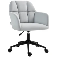 Vinsetto Scaun de birou, ergonomic, reglabil în înălțime, rotativ, cu aspect de catifea, până la 120 kg, Hellgrau(m-1)