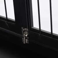 PawHut Cușcă pentru câine animale cușcă din MDF clasa E1 3 uși cu siguranță max. 30 Kg dim. 81L x 58l x 66Î cm negru(m-5)