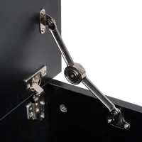 HOMCOM Cutie de depozitare cutie pentru jucării cu capacitate mare de depozitare și balamaua blocată din lemn 100 x 40 x 40 cm negru(m-5)