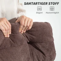 HOMCOM Chaise de bureau avec dossier réglable, fauteuil rembourré roulant, fauteuil rembourré, réglable en hauteur, en acier, Marron(m-5)