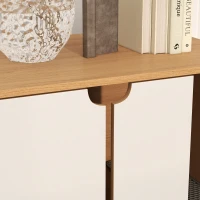 PawHut Mobilier pentru litieră, casă de toaletă pe picioare pentru pisici 2 în 1, uși, stil scandinav 80 x 48 x 48 cm natural și alb(m-5)